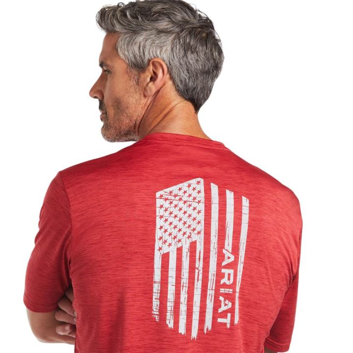 Ariat Charger Vertical Flag Tee Scooter | FLTwrYdw