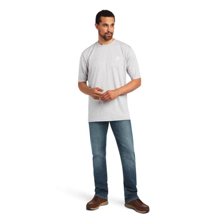 Ariat Charger Vertical Flag Tee Sive | R3AVeXjT