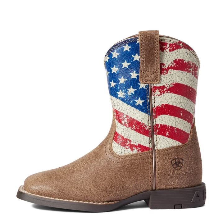 Ariat Child Stars and Stripes Western Boot Rjave | EmwtBh0G