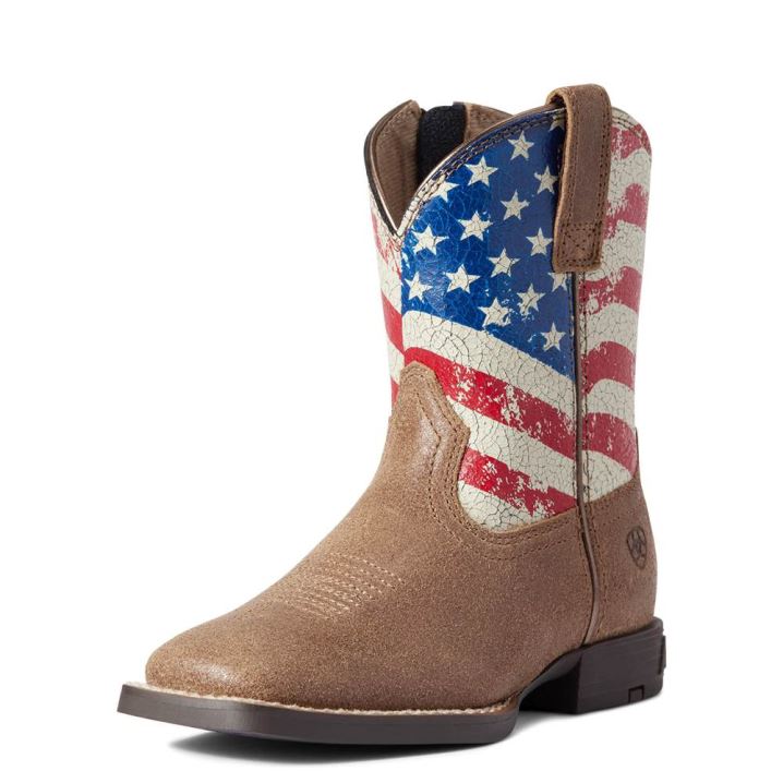 Ariat Child Stars and Stripes Western Boot Rjave | EmwtBh0G