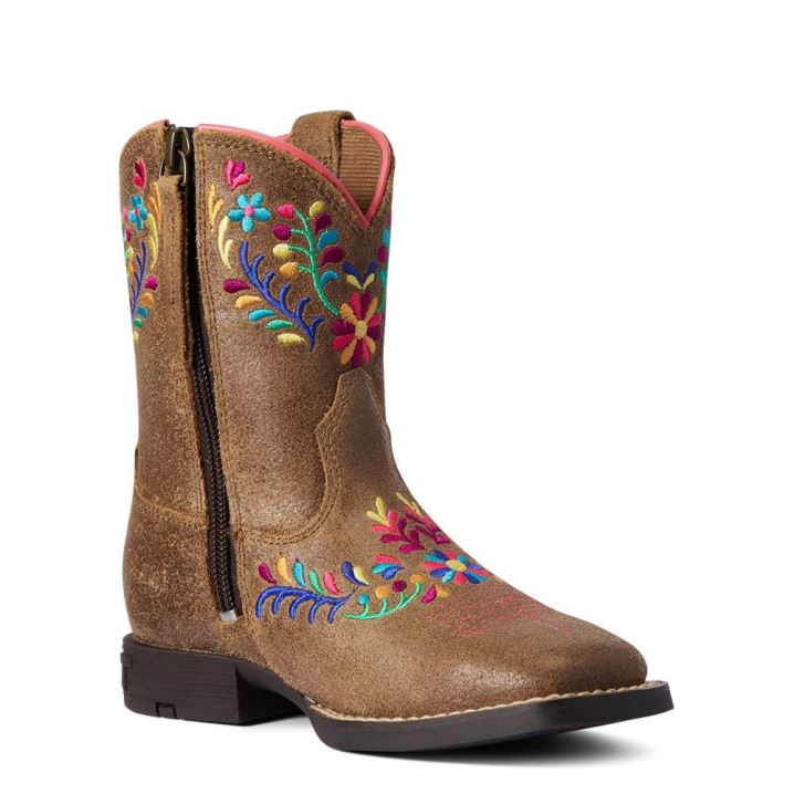 Ariat Child Wild Flower Western Boot Rjave | qMj1bs0d