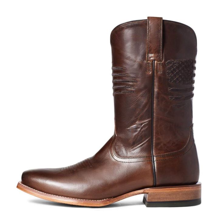 Ariat Circuit Patriot Square Toe Western Boot Rjave | 98xuGyV1