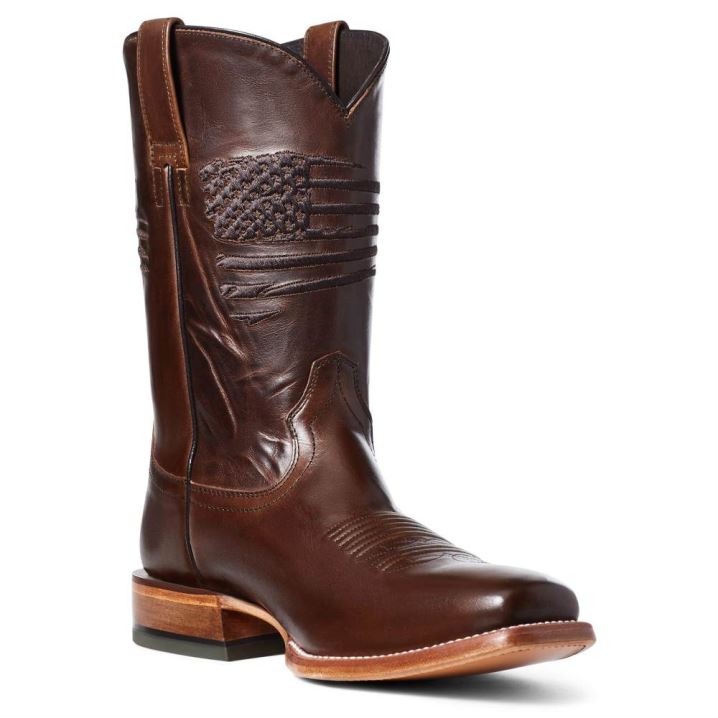 Ariat Circuit Patriot Square Toe Western Boot Rjave | 98xuGyV1