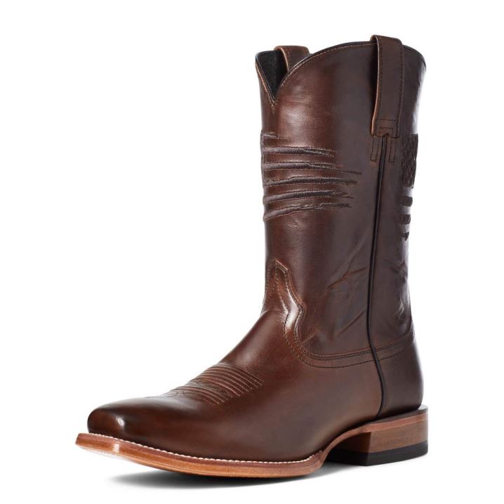 Ariat Circuit Patriot Square Toe Western Boot Rjave | 98xuGyV1