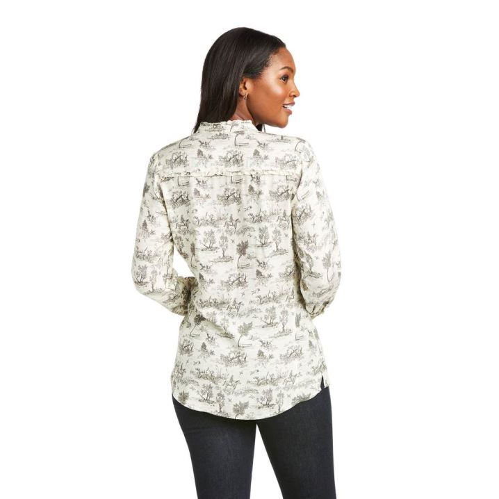 Ariat Clara Blouse Vanilla Toile | vIatbK0b