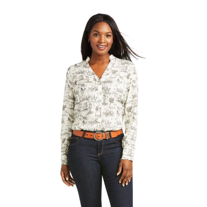 Ariat Clara Blouse Vanilla Toile | vIatbK0b