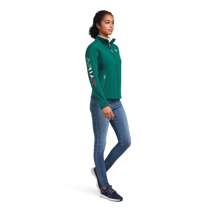 Ariat Classic Team Softshell MEXICO Jacket Verde | 0lFefmm9