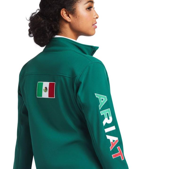 Ariat Classic Team Softshell MEXICO Jacket Verde | 0lFefmm9