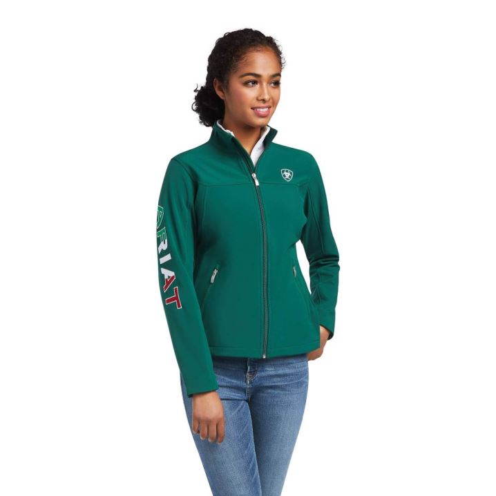 Ariat Classic Team Softshell MEXICO Jacket Verde | 0lFefmm9