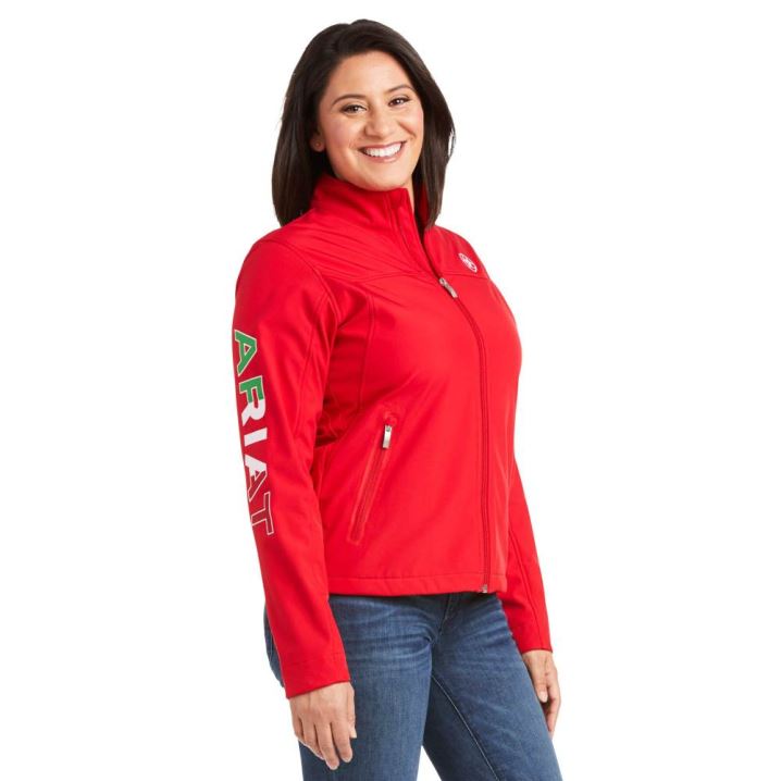 Ariat Classic Team Softshell MEXICO Jacket Rdeče | MCBP8wmE