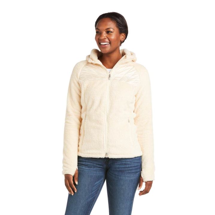 Ariat Coalesce Hoodie Full Zip Sweatshirt Raw Canvas | NaMb8Iet