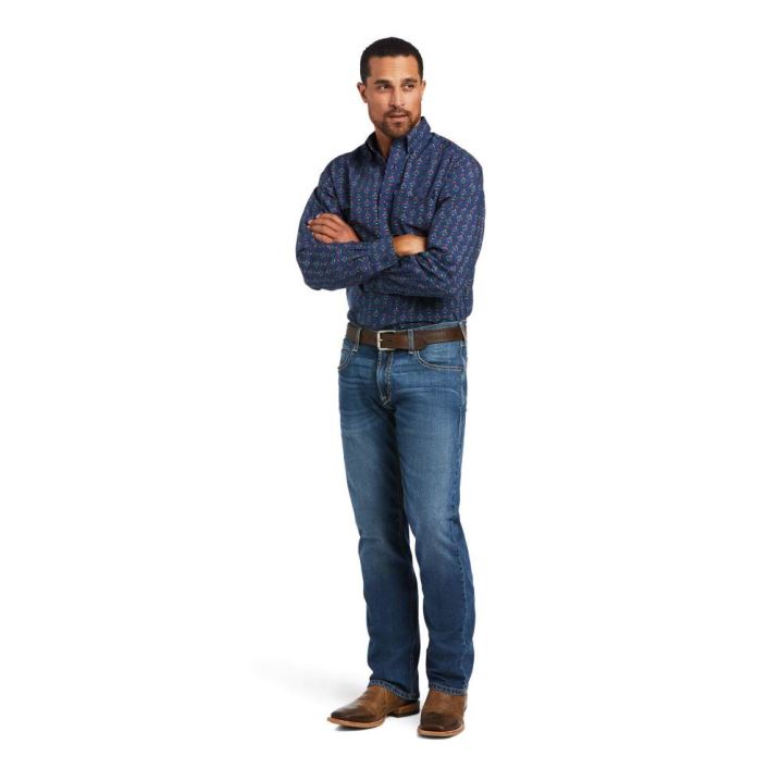 Ariat Damien Classic Fit Shirt Temno | 4AM5fMJj