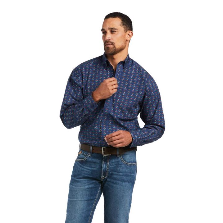 Ariat Damien Classic Fit Shirt Temno | 4AM5fMJj