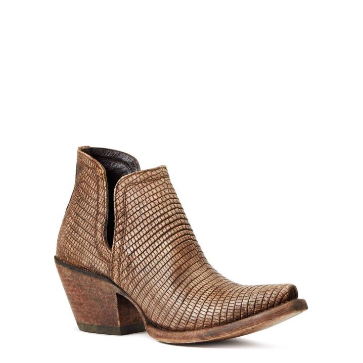 Ariat Dixon Lizard Western Boot Bež Rjave | Gwce67rg