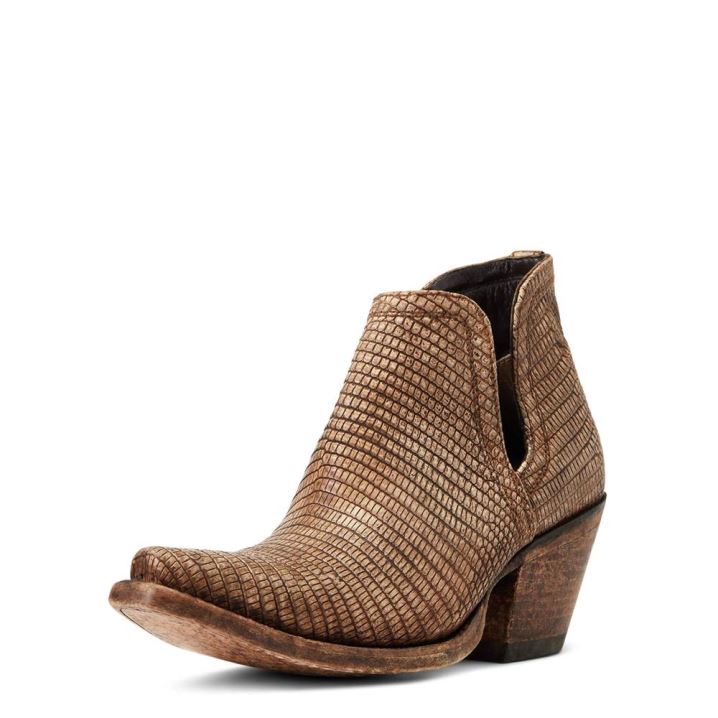 Ariat Dixon Lizard Western Boot Bež Rjave | Gwce67rg