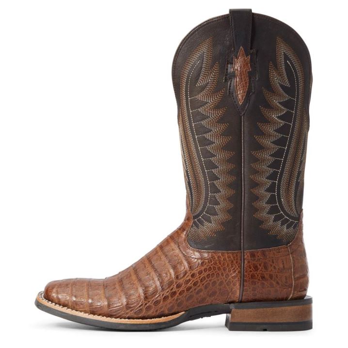 Ariat Double Down Western Boot Caramel Caiman Belly | 0Cy7lpyQ