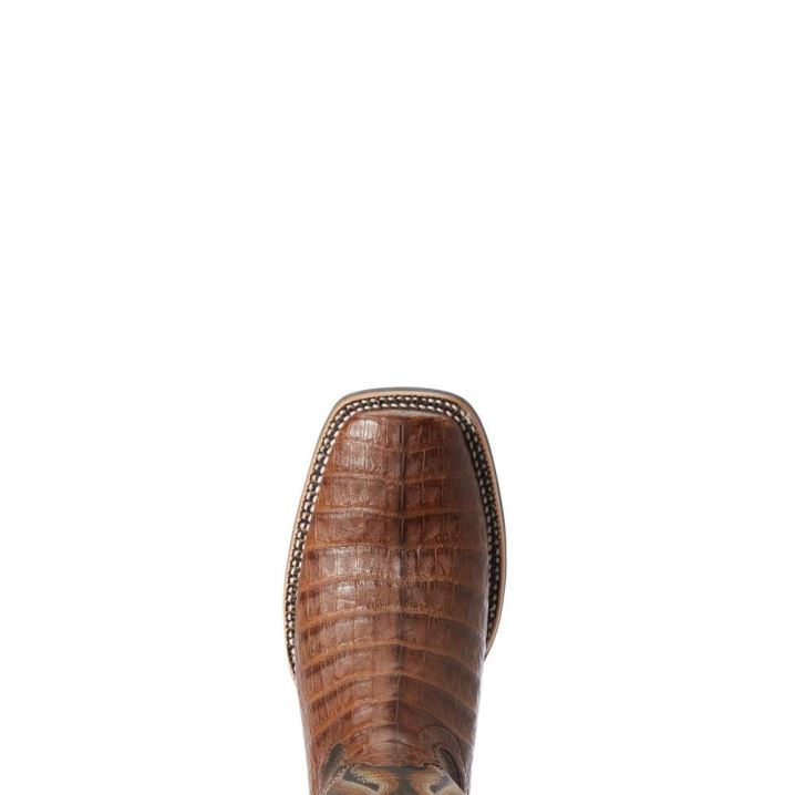 Ariat Double Down Western Boot Caramel Caiman Belly | 0Cy7lpyQ