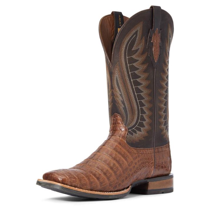 Ariat Double Down Western Boot Caramel Caiman Belly | 0Cy7lpyQ