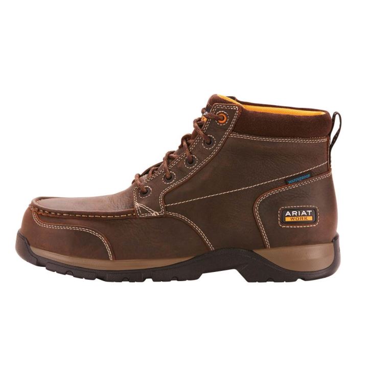 Ariat Edge LTE Chukka Waterproof Composite Toe Work Boot Temno Rjave | xJvMgCoI