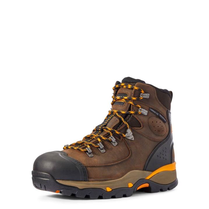 Ariat Endeavor 6" Waterproof Carbon Toe Work Boot Čokolade Rjave | MIhWr0VS