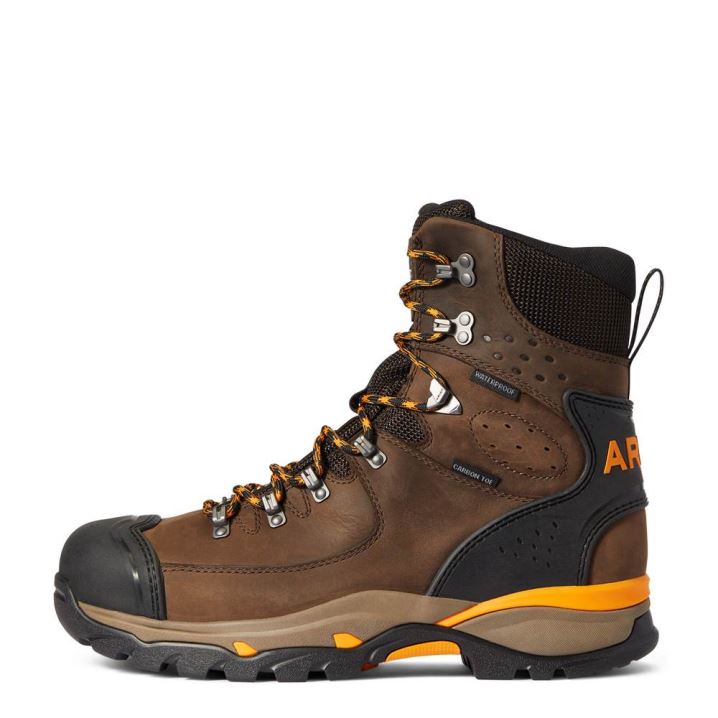 Ariat Endeavor 8" Waterproof Carbon Toe Work Boot Čokolade Rjave | ufSJdzgg