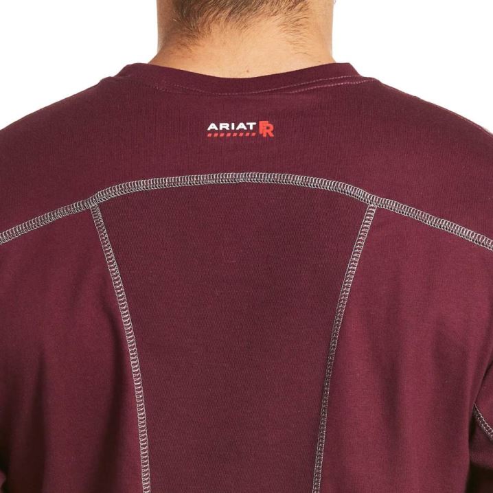 Ariat FR AC Crew T-Shirt Malbec | l9sAveHy