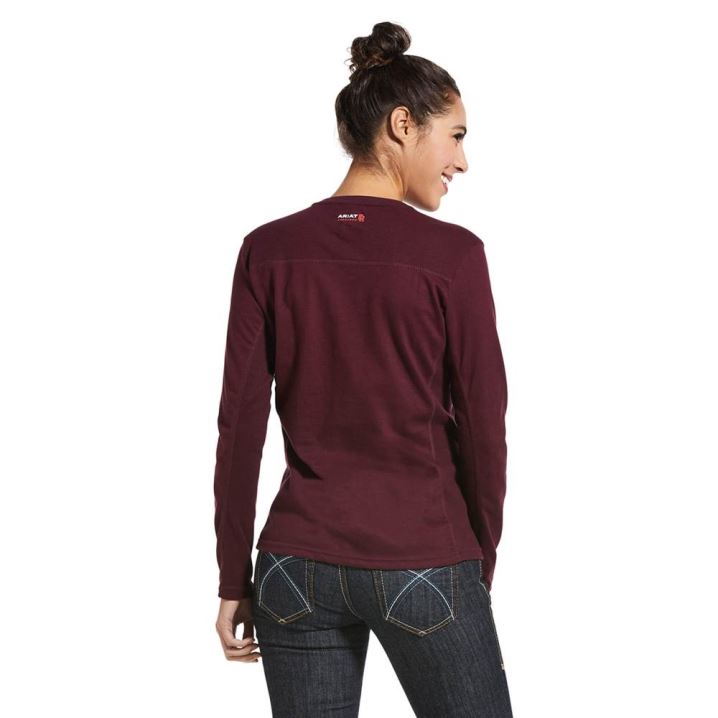 Ariat FR AC Crew Top Malbec | 2OXfIlhp