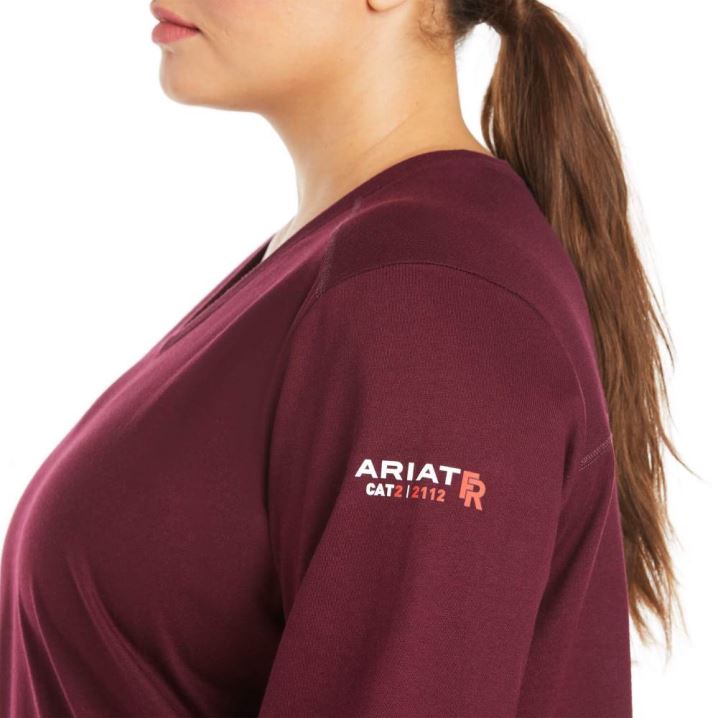 Ariat FR AC Crew Top Malbec | 2OXfIlhp