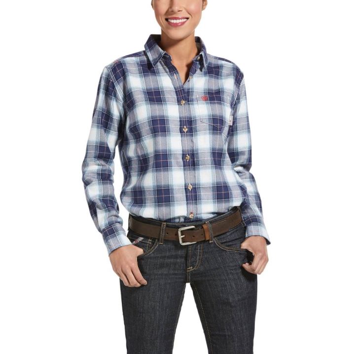 Ariat FR Adina Work Shirt Modre | 9wLigKSu