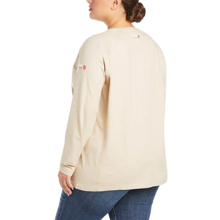 Ariat FR Air Crew T-Shirt Sand Heather | meYakmq0