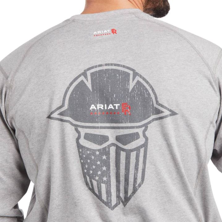 Ariat FR Air Full Cover Grafične T-Shirt Sive | elxng9Ak