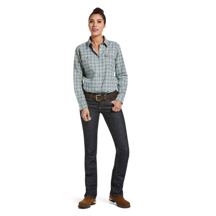 Ariat FR Eberly Snap Work Shirt Modre | skq0kWfM