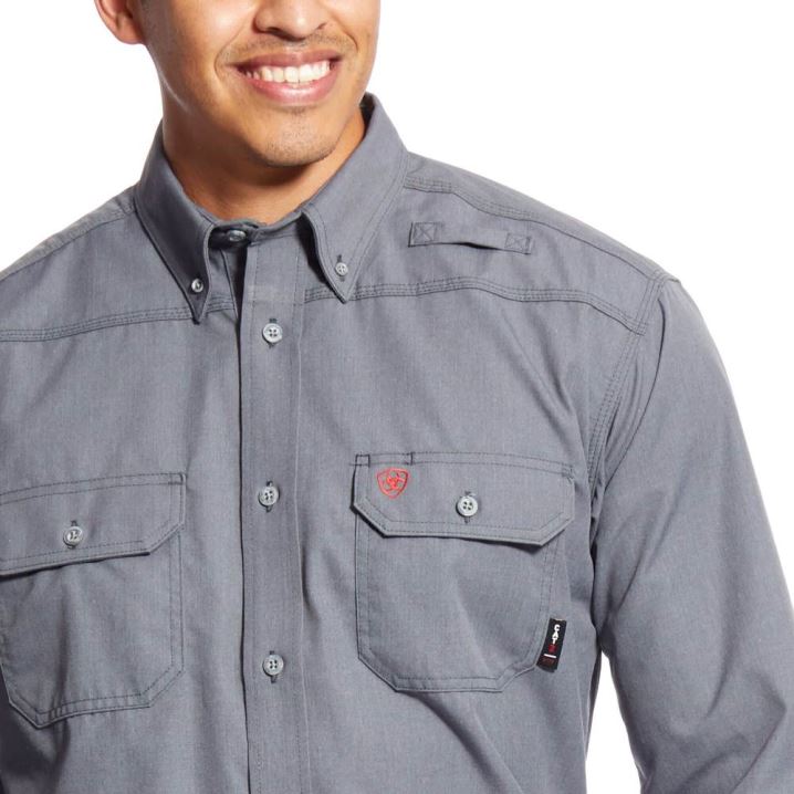 Ariat FR Featherlight Work Shirt Gunmetal | WNTwS47U