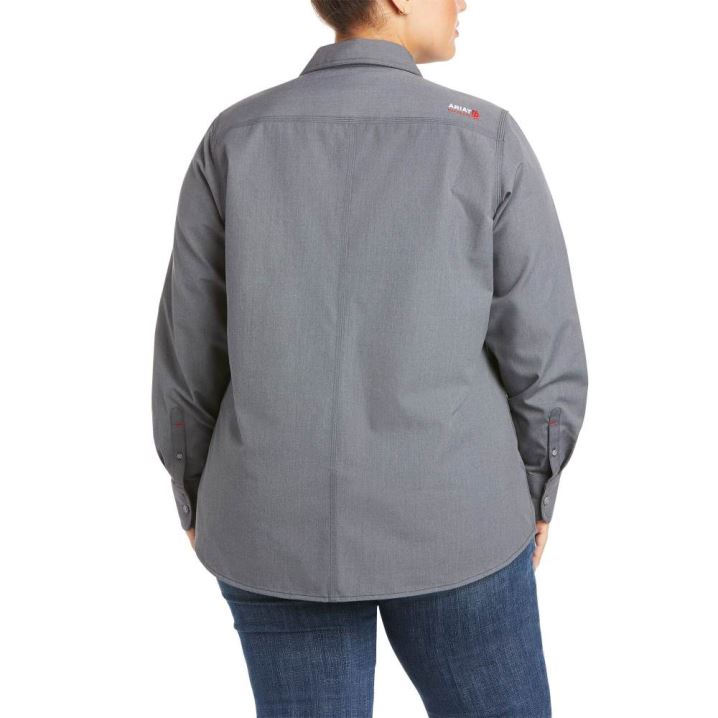 Ariat FR Featherlight Work Shirt Gunmetal | woZT81ER