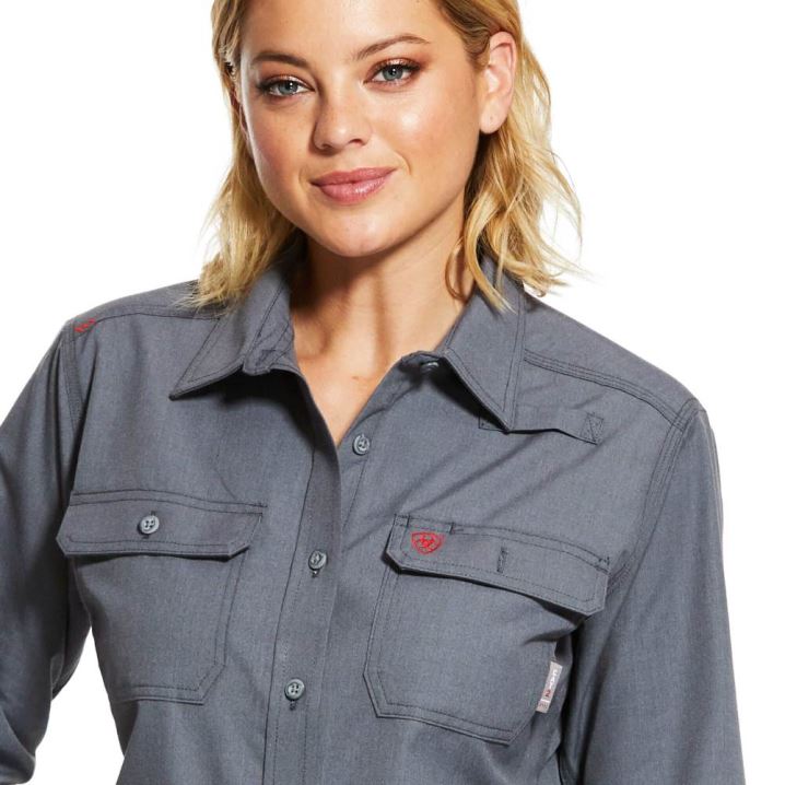 Ariat FR Featherlight Work Shirt Gunmetal | woZT81ER