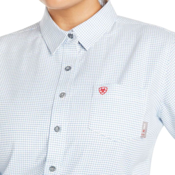 Ariat FR Hermosa DuraStretch Work Shirt Bele | ocbSk3aa