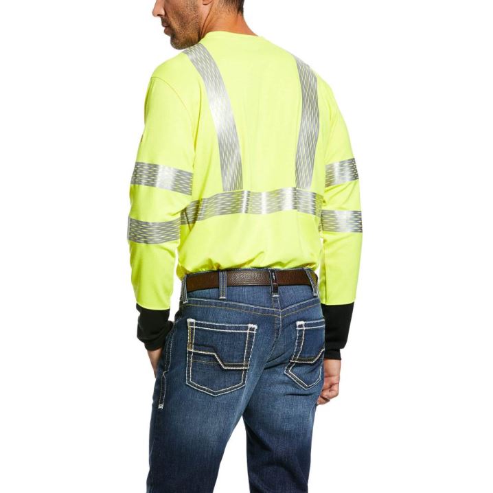 Ariat FR Hi-Vis T-Shirt Rumene | lAHbvzYr