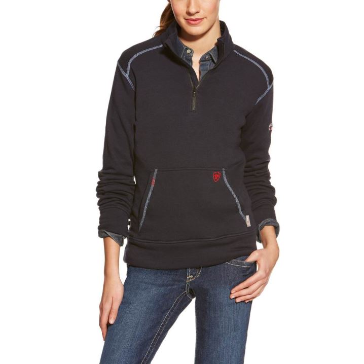 Ariat FR Polartec Fleece 1/4 Zip Top Temno Modre | EnZHGmmu