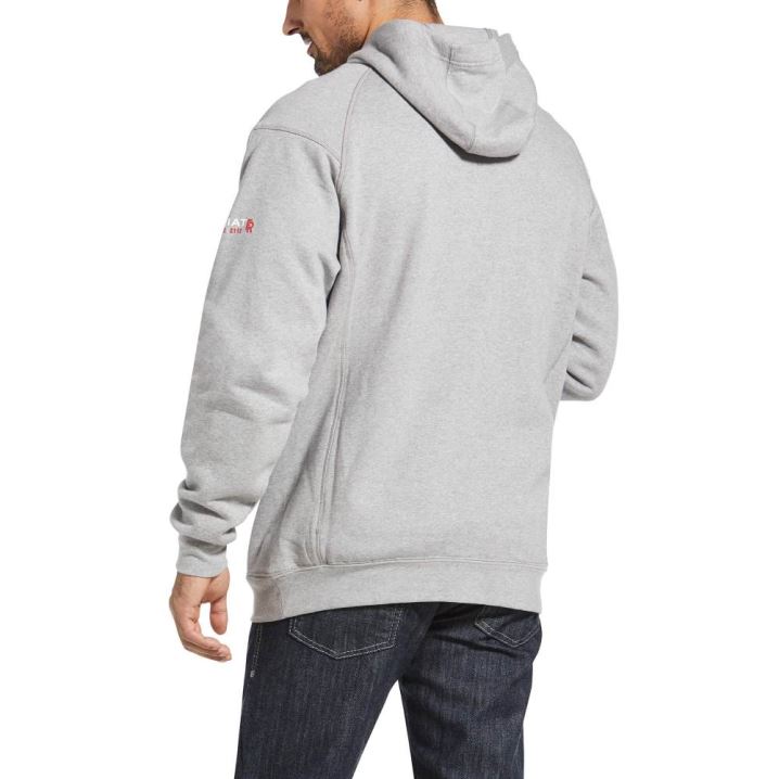 Ariat FR Rev Pullover Hoodie Srebrne | JIF58WNU