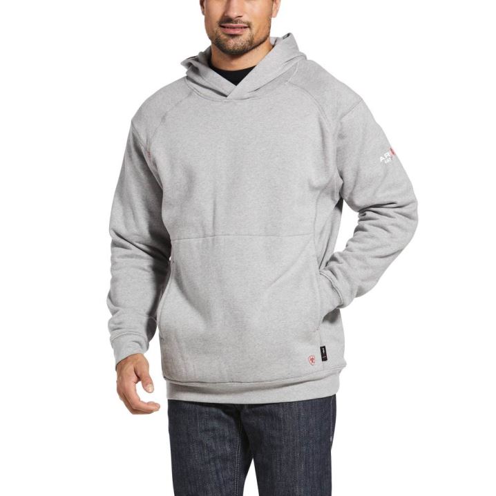 Ariat FR Rev Pullover Hoodie Srebrne | JIF58WNU