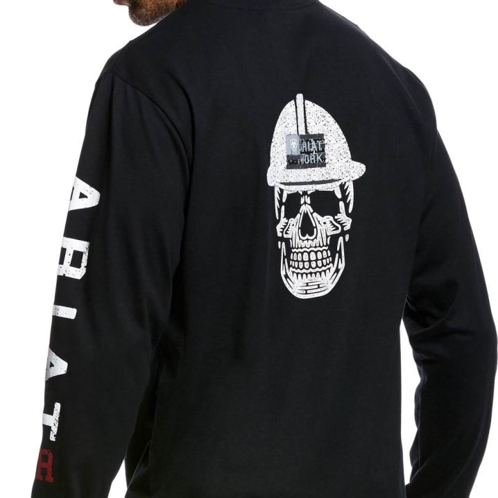 Ariat FR Roughneck Skull Logo T-Shirt Črne | IV7myHO8