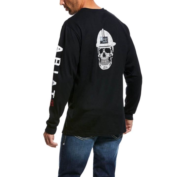 Ariat FR Roughneck Skull Logo T-Shirt Črne | IV7myHO8