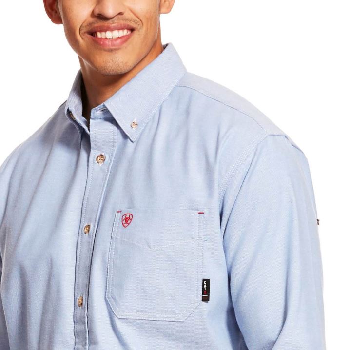 Ariat FR Solid Twill DuraStretch Work Shirt Modre | 9zJVHvuj