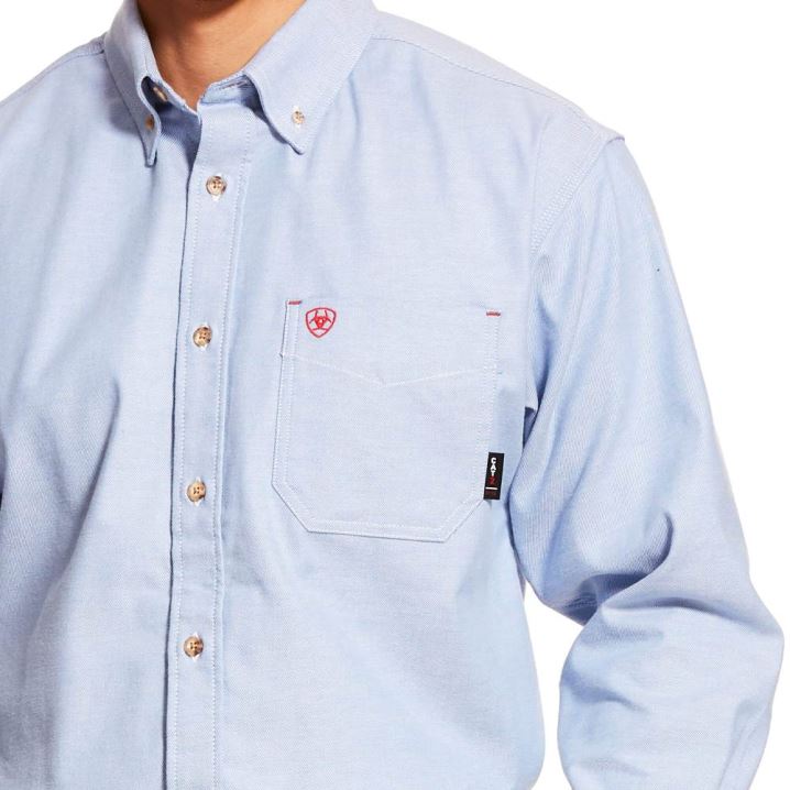 Ariat FR Solid Twill DuraStretch Work Shirt Modre | 9zJVHvuj