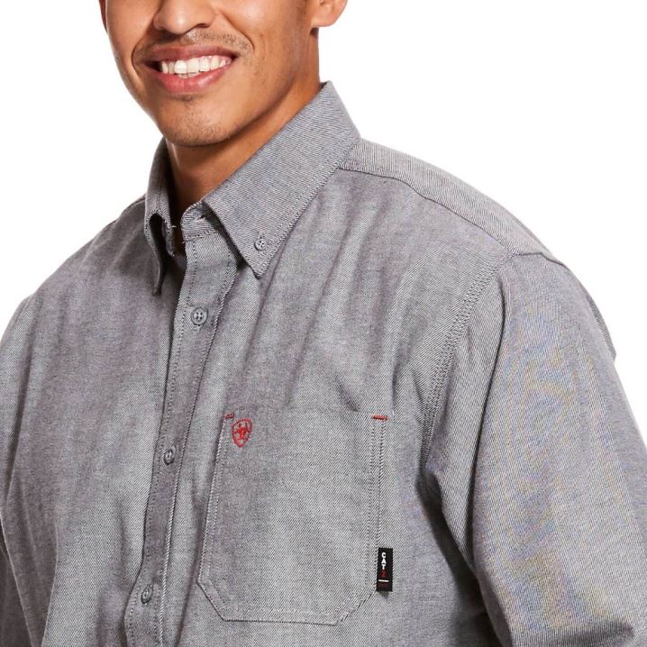 Ariat FR Solid Twill DuraStretch Work Shirt Temno Modre | CXvUhdOj