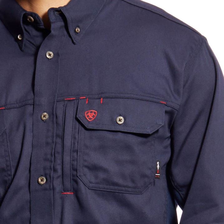 Ariat FR Solid Vent Work Shirt Temno Modre | FUn5q01n