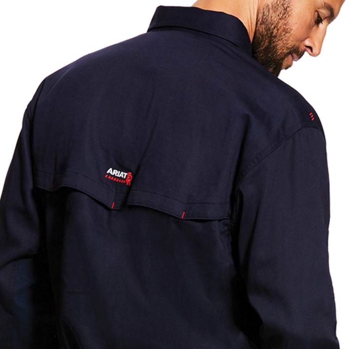 Ariat FR Solid Vent Work Shirt Temno Modre | FUn5q01n