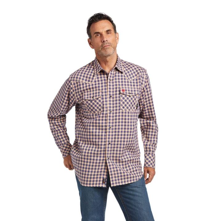 Ariat FR Travis Retro Fit Snap Work Shirt Koralne | fnkFa70g