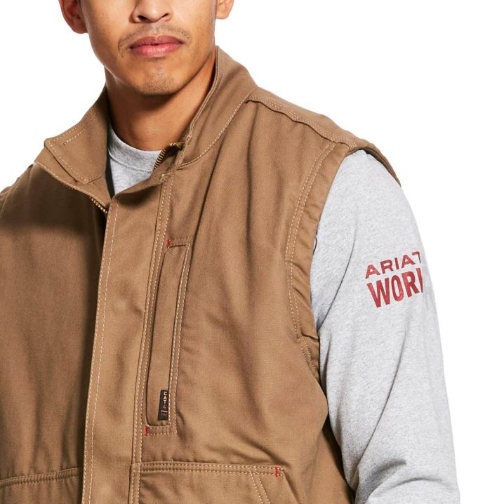 Ariat FR Workhorse Insulated Vest Kaki | S7WohVZc