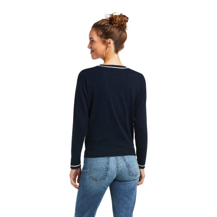 Ariat Floret Sweatshirt Temno Modre | vcgkiqKD